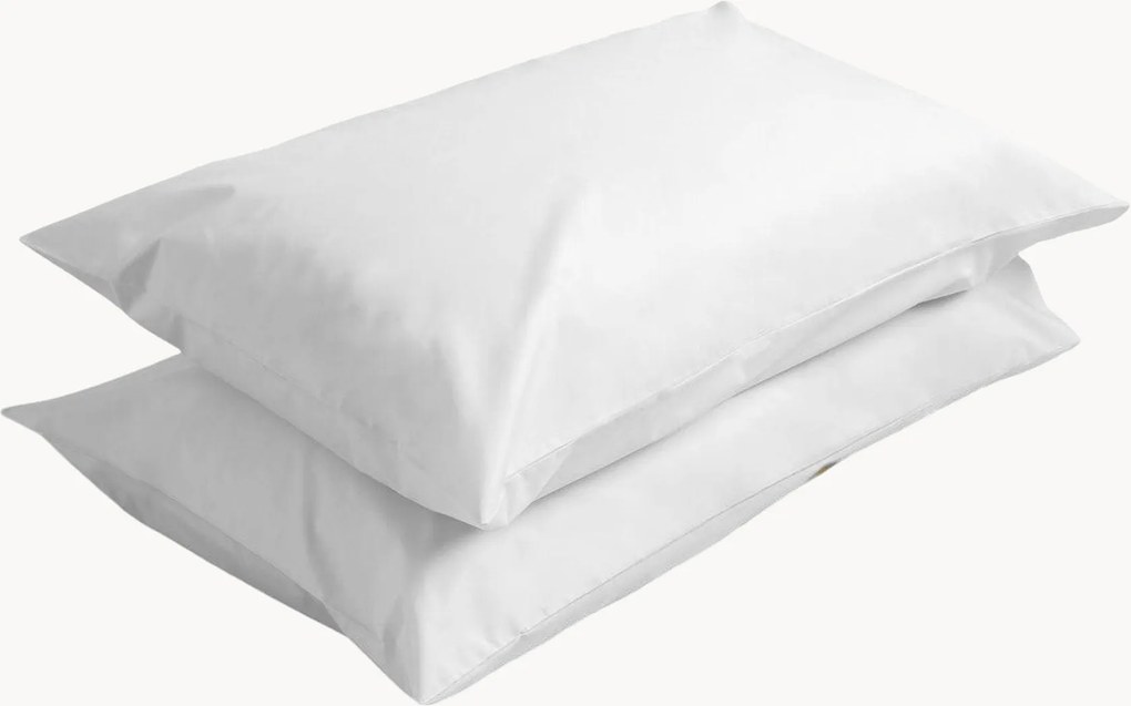 Fronhas de almofada em percal de algodão White, conjunto de 2