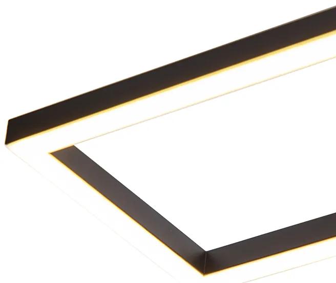 LED Luminária de teto alongada preta 3 níveis regulável - PLAZAS NOVO Moderno