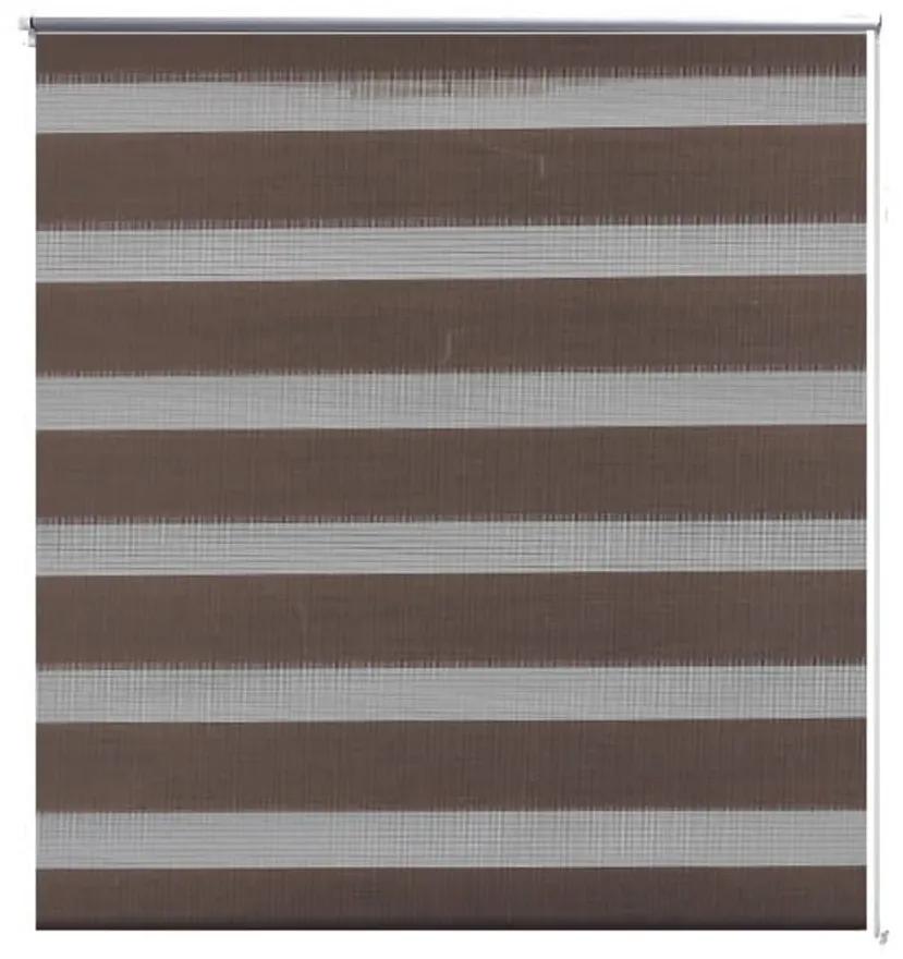 Estore de rolo 100 x 175 cm, linhas de zebra / Café