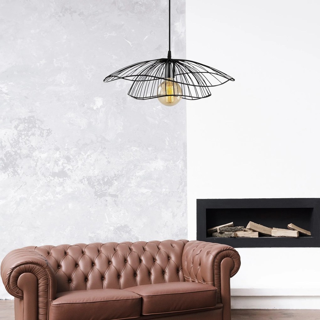 Candeeiro Tel – Preto – Diâmetro 50 cm, Altura 111 cm