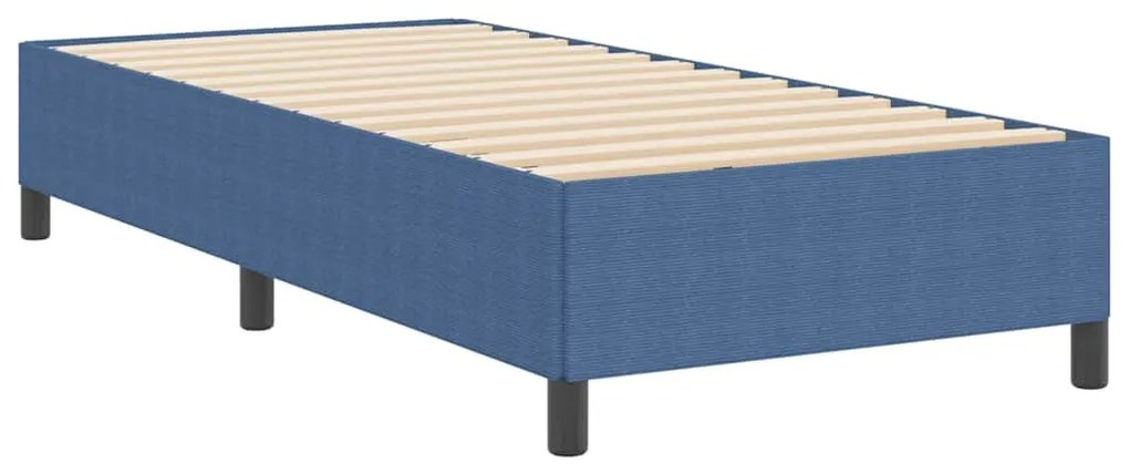 Estrado de Cama Azul 100x200 cm Tecido de Veludo Canelado