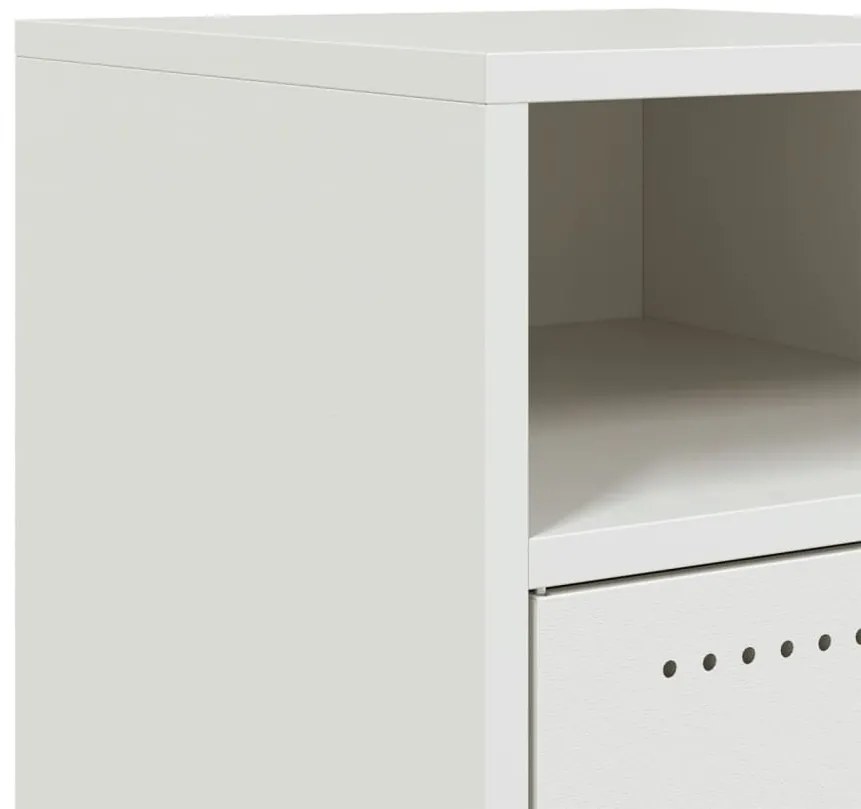 Mesas de cabeceira 2 pcs 36x39x59 cm aço branco