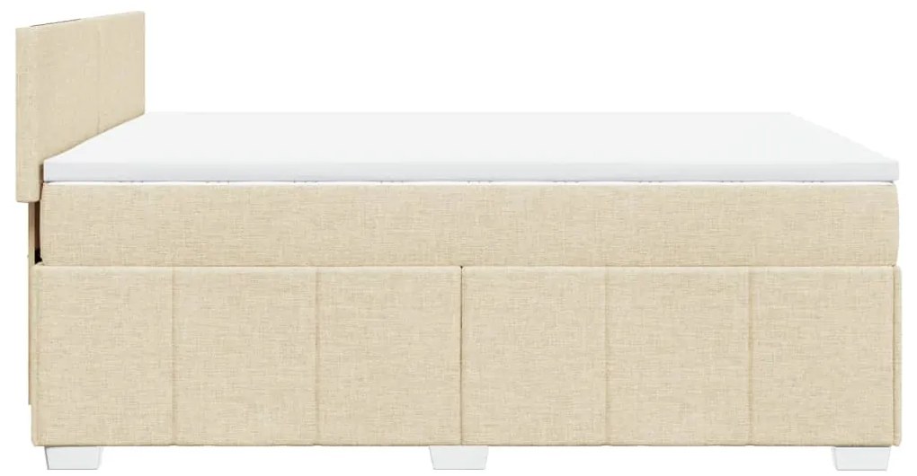Cama com molas/colchão 140x200 cm tecido cor creme