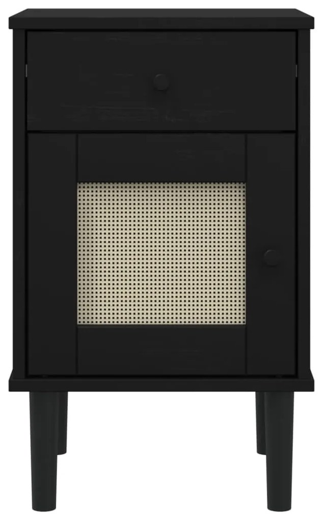 Mesa de cabeceira SENJA 40x35x65 cm pinho maciço preto