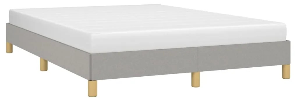 Estrutura de cama sem colchão 140x200 cm tecido cinzento-claro