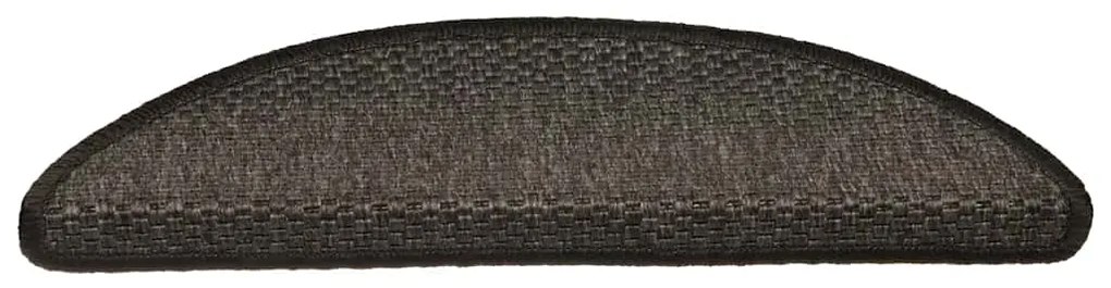 Tapetes escada adesivos aspeto sisal 30 pcs 56x17x3cm antracite