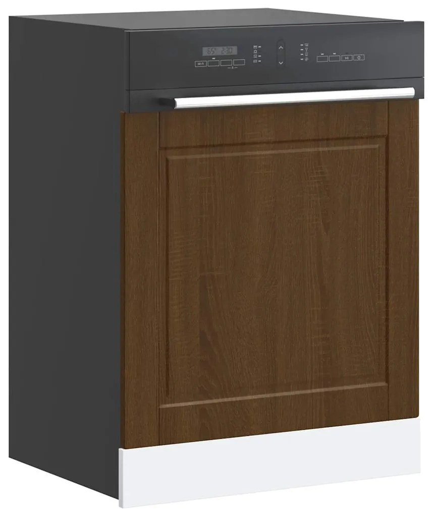 vidaXL Painel máquina lavar louça Porto carvalho castanho 60x1,5x67 cm