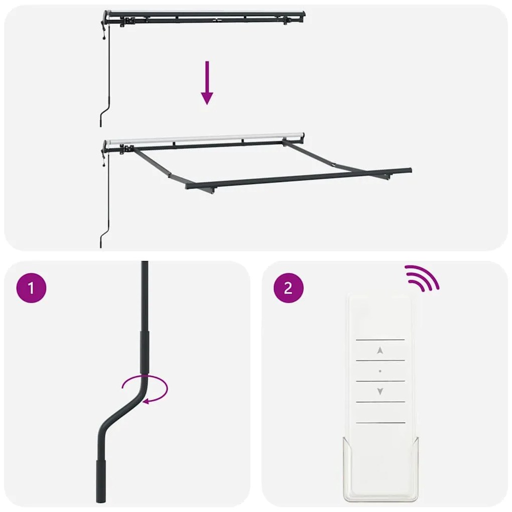 Estrutura de Toldo Elétrico Retrátil 2.5x2 m Metal