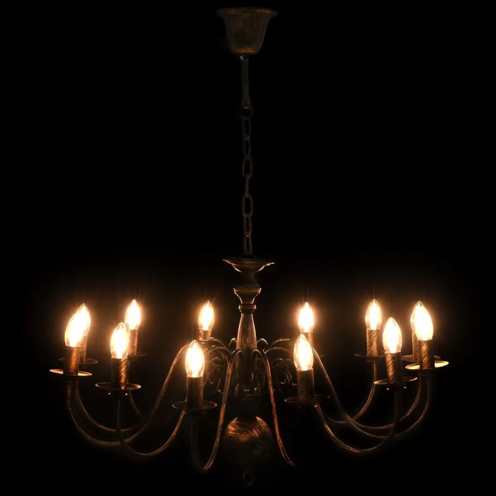 Lustre antigo de 12 lâmpadas E14 preto