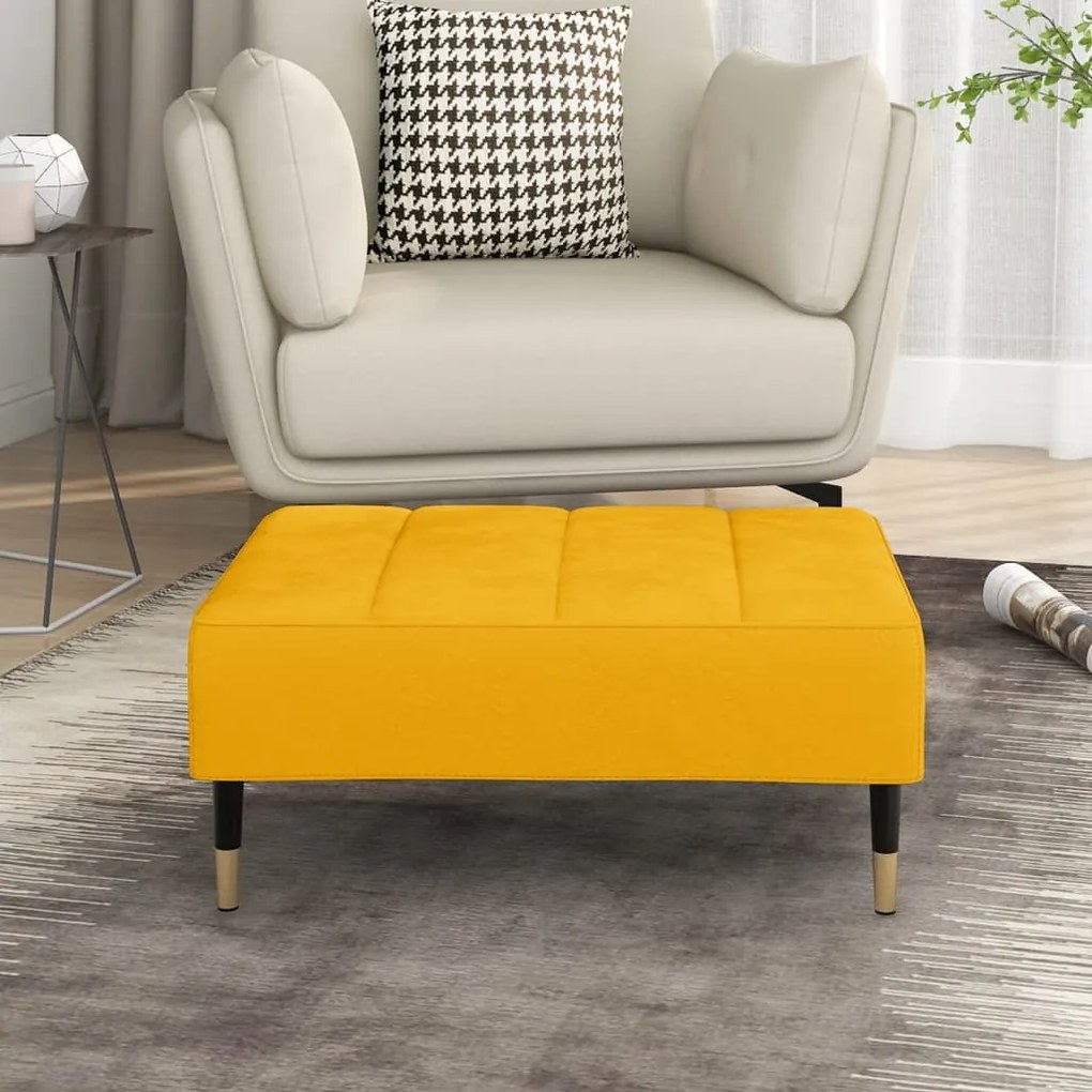 337819 vidaXL Apoio de pés 78x56x32 cm veludo amarelo