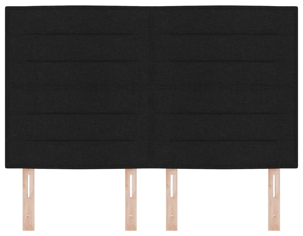 Cabeceira Design de Linhas Preto 160 cm Tecido
