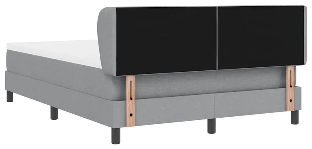 Cama Box Spring vidaXL com Colchão Cinza Claro 160x200 cm Tecido