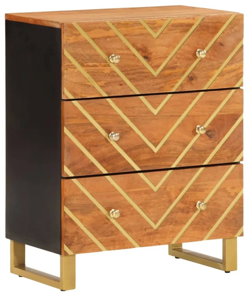 Móveis de apoio 3pcs 60x33,5x75 mangueira maciça castanho/preto