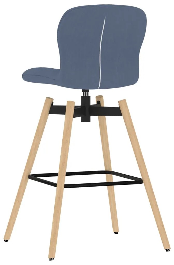 Cadeiras de bar giratórias 2 pcs tecido azul