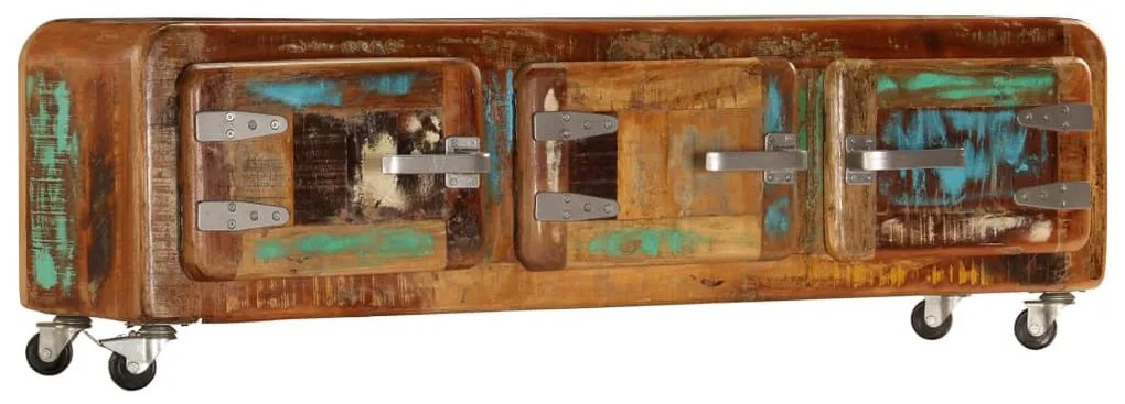 Móvel de TV 120x30x37 cm madeira recuperada maciça
