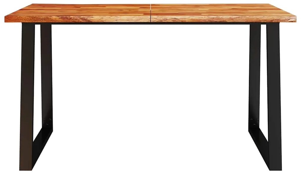 Mesa de jantar c/ bordas vivas 140x80x75 cm acácia maciça