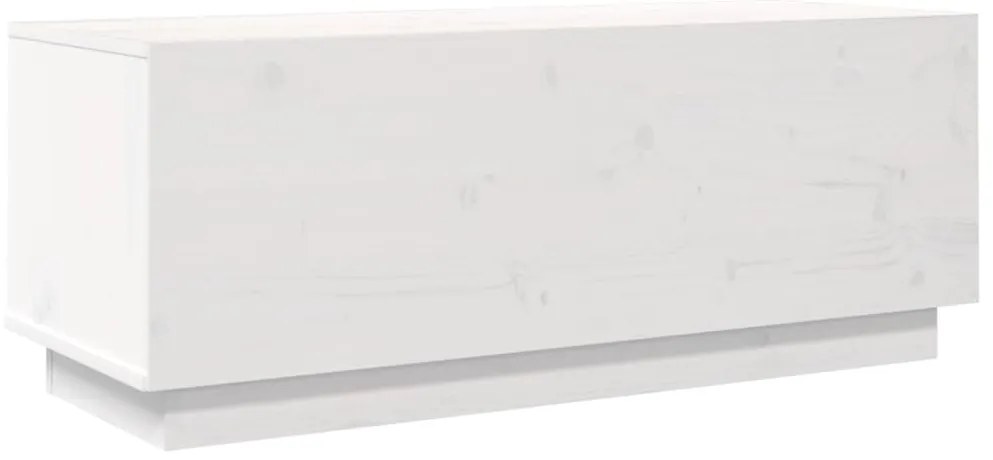Móvel de TV 90x35x35 cm madeira de pinho maciça branco