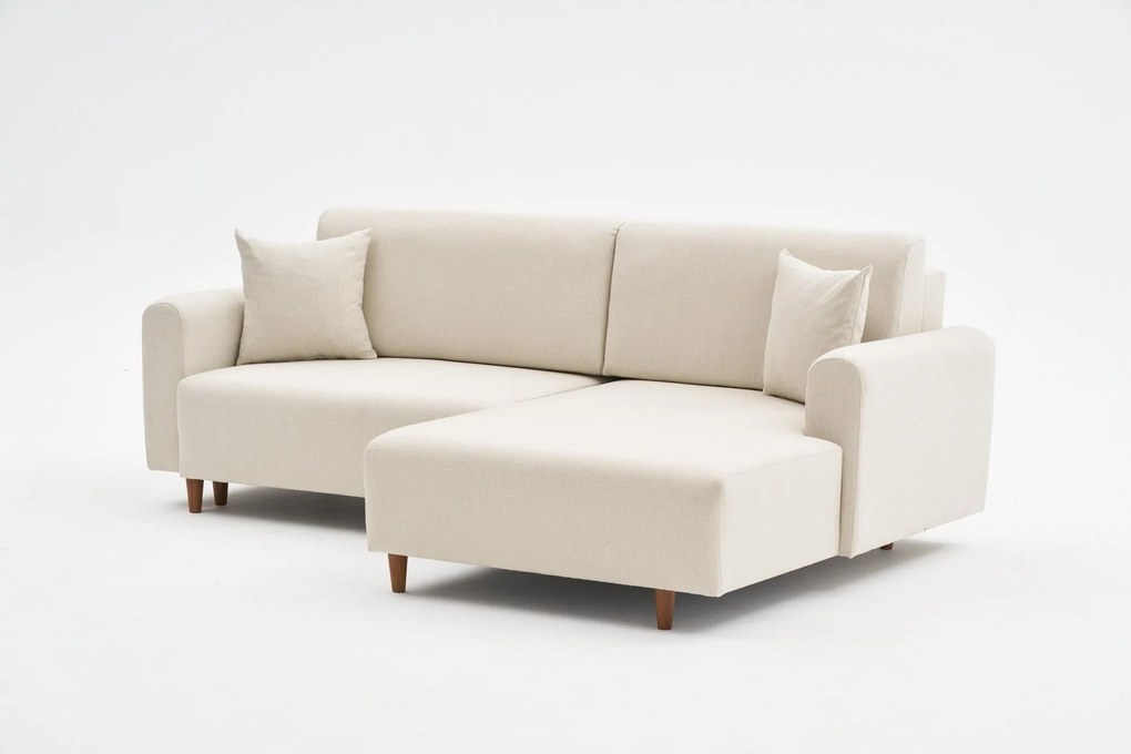 Sofá-Cama de Canto Mane – Creme – 246x85x160 cm