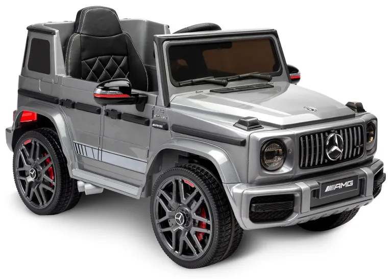 Carro elétrico para crianças 12V Mercedes G63 pneus de borracha, banco de couro Cinzento