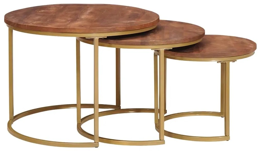 vidaXL Mesas de Café Empilháveis 3 pcs