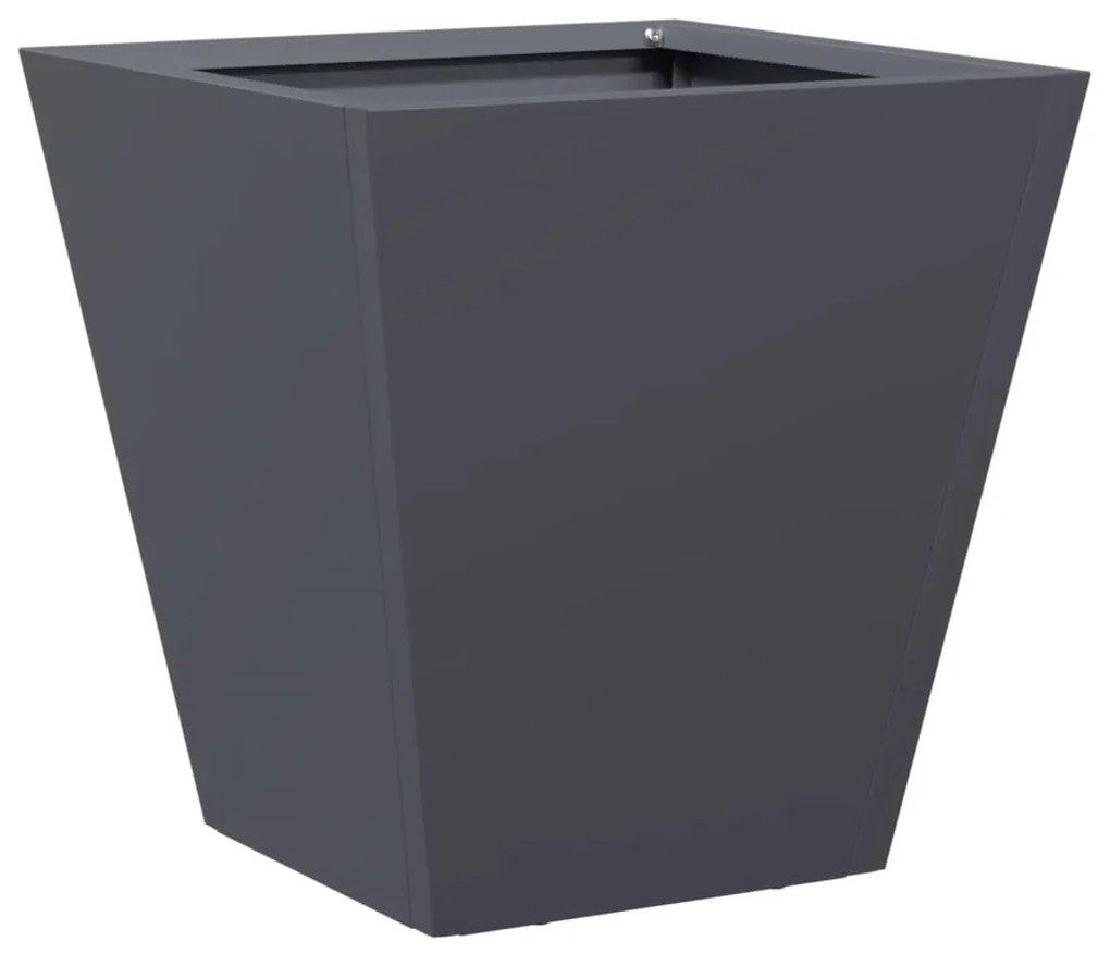 Vaso/floreira de jardim 2 pcs 30x30x30 cm aço antracite