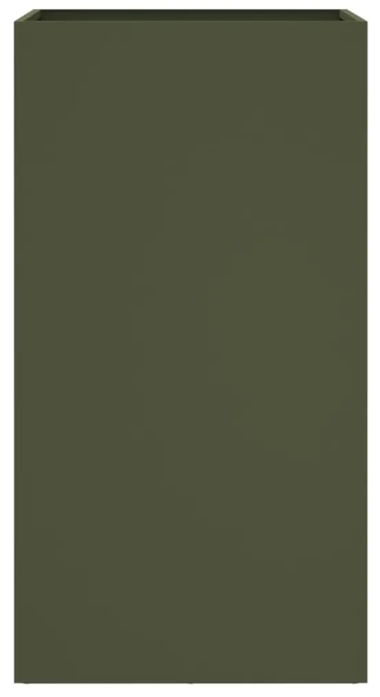 Vaso/floreira 42x38x75 cm aço verde azeitona