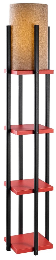Candeeiro de Pé 7118 – Preto e Vermelho – 25 x 25 x 130 cm