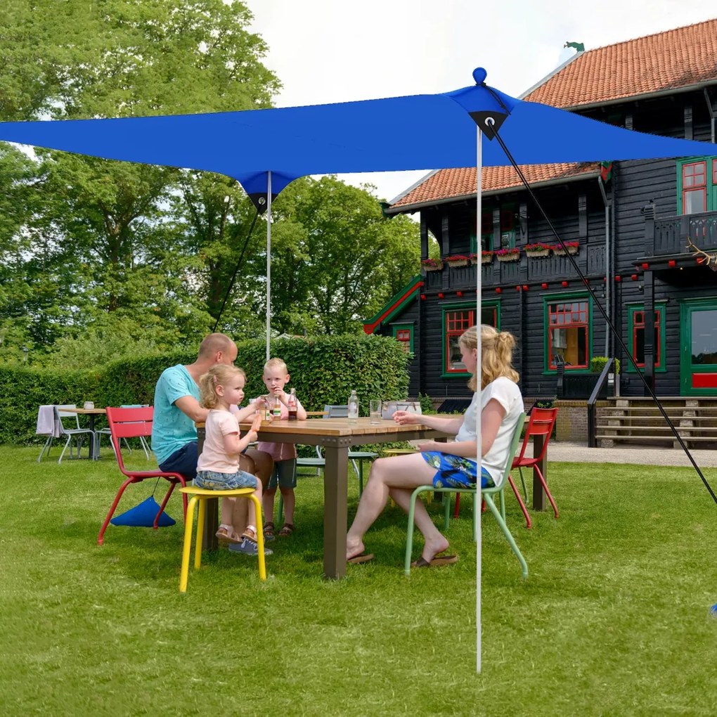 Tenda de praia com abrigo solar, 4 sacos de areia e proteção FPS 50+ - Azul