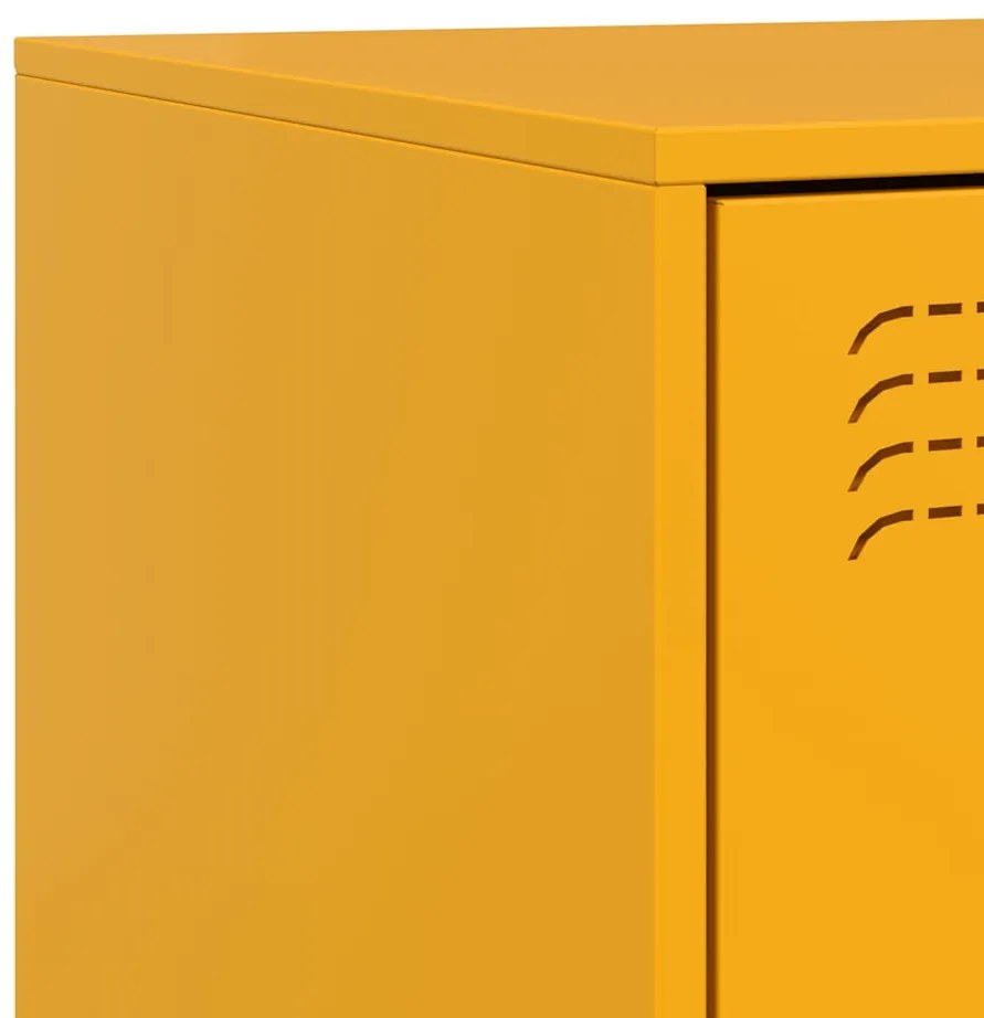 Mesas de cabeceira 2 pcs 34,5x39x62 cm aço amarelo mostarda