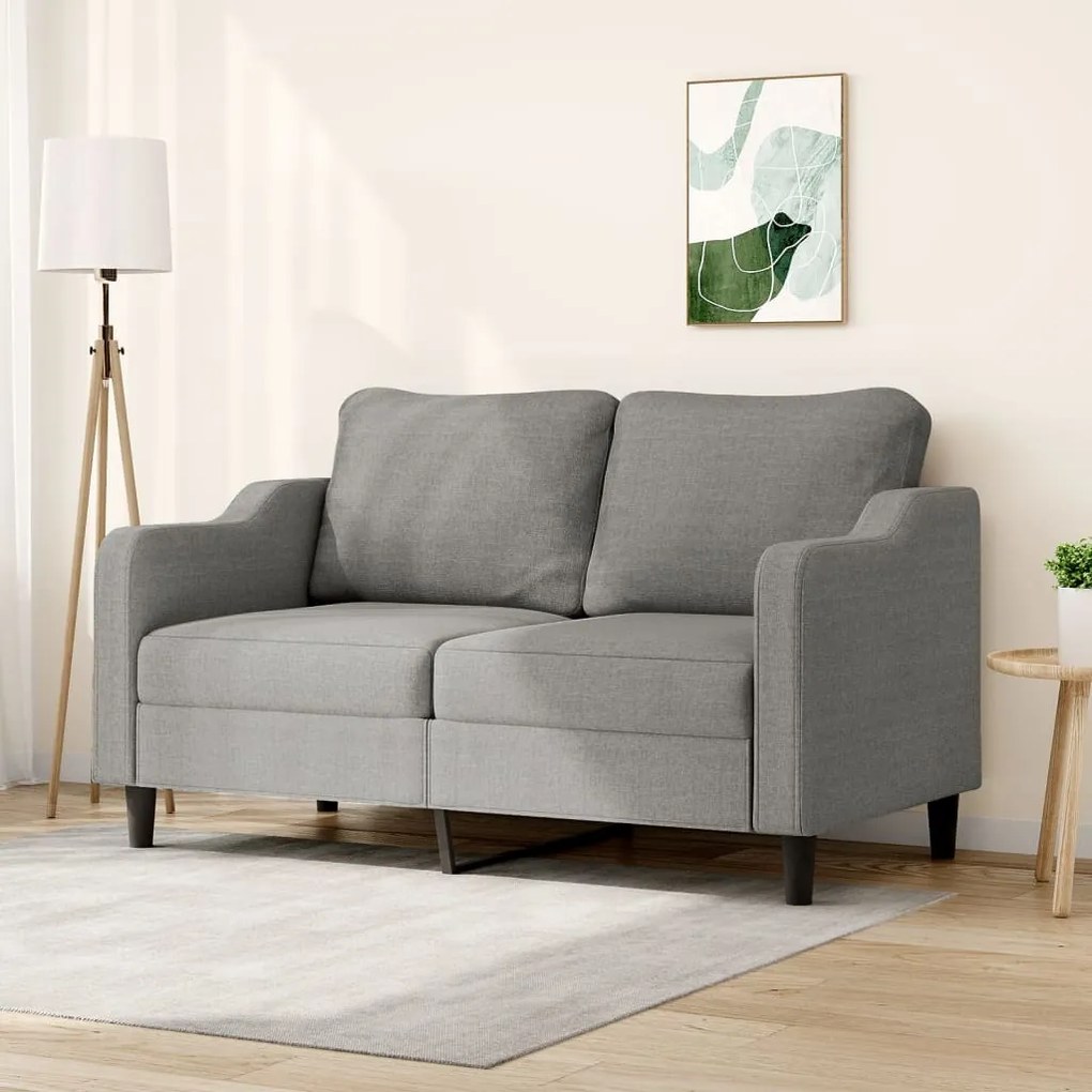 348946 vidaXL Sofá de 2 lugares em tecido 140 cm cinzento-escuro