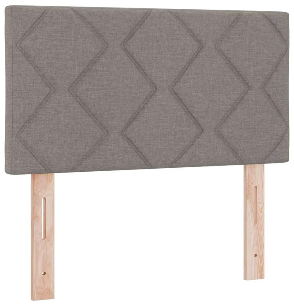 Cama Box com Colchão &amp; LED Taupe 120x190 cm Tecido