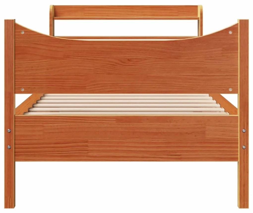 Estrutura cama c/ cabeceira 90x190 cm pinho maciço castanho-mel