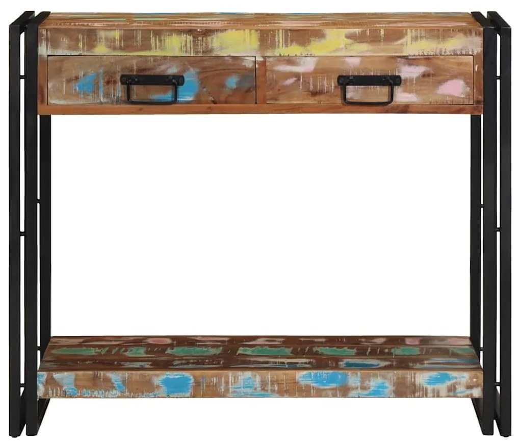 Mesa de Consola vidaXL Multicolorida em Madeira recuperada e Metal