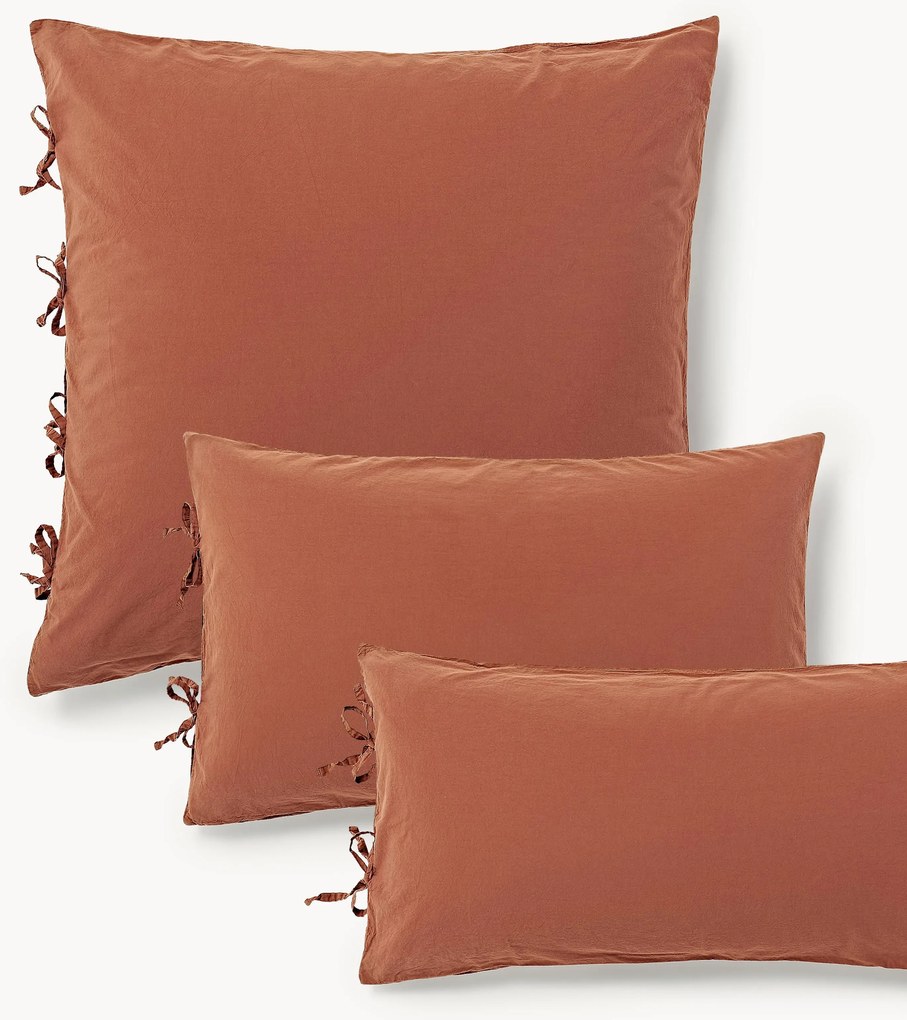 Fronha de almofada em percal de algodão lavado Leonie