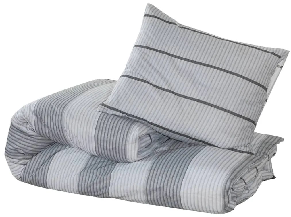 Conjunto de capa de edredão 240x220 cm algodão cinza