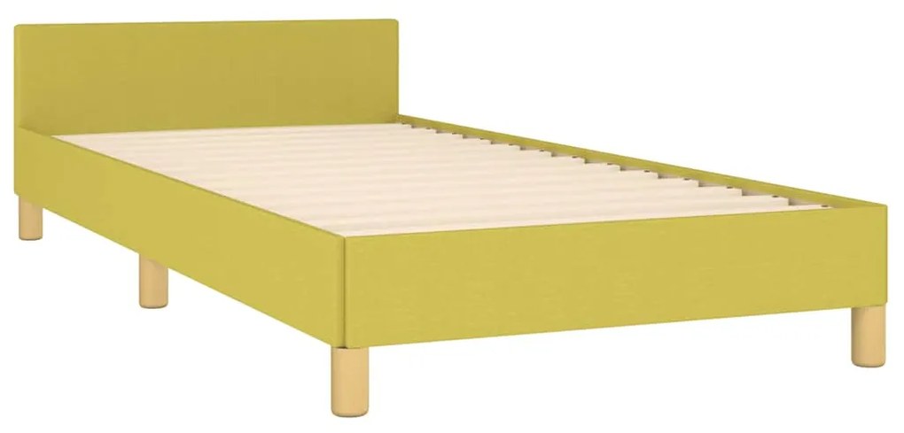 Estrutura cama c/ cabeceira sem colchão tecido 80x200 cm verde