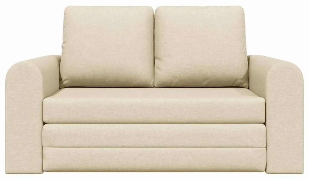 Sofá Cama de Chão 2 em 1 Creme 148x71x83 cm Tecido