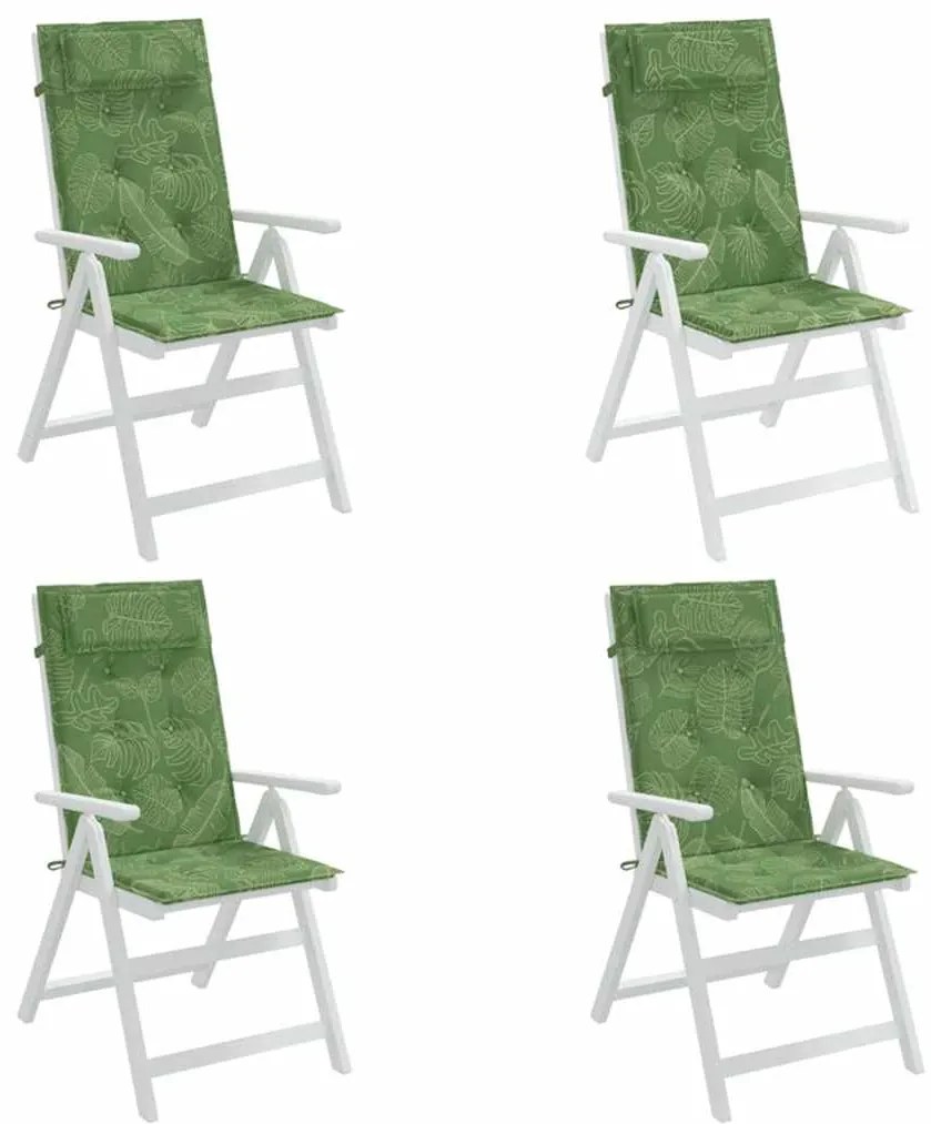 Almofadões p/ cadeira encosto alto 4 pcs tecido oxford folhas