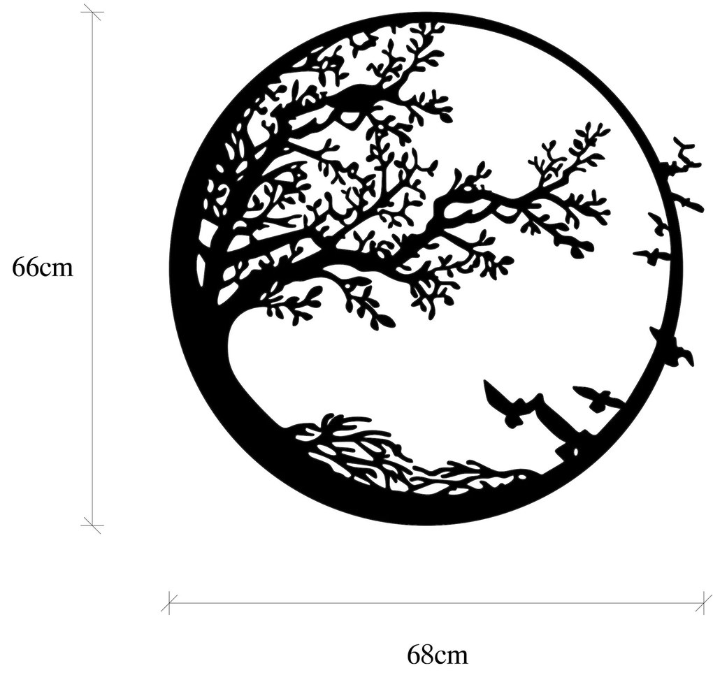 Acessório Decorativo de Parede em Metal Model-135 – Preto – 68 x 1,5 x