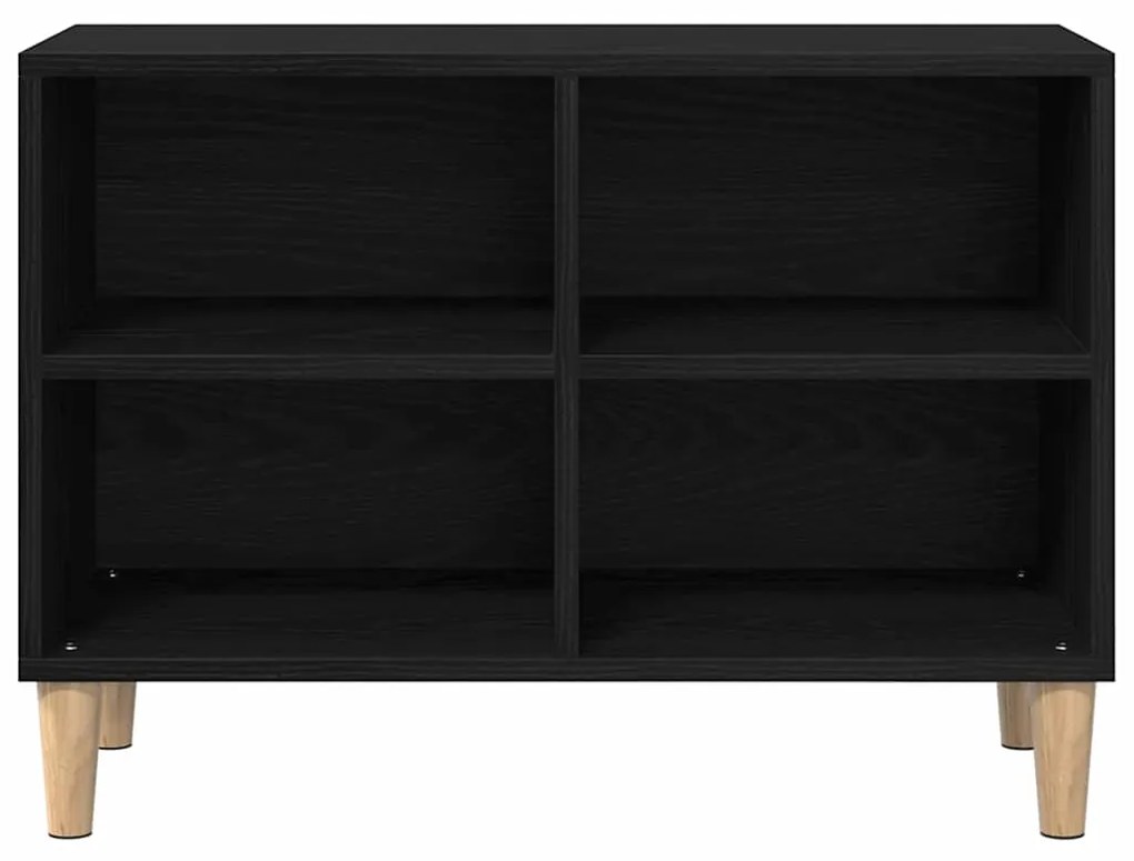 Gabinete de TV Carvalho Preto - 69.5x30x50 cm, Feito de Madeira de Eng