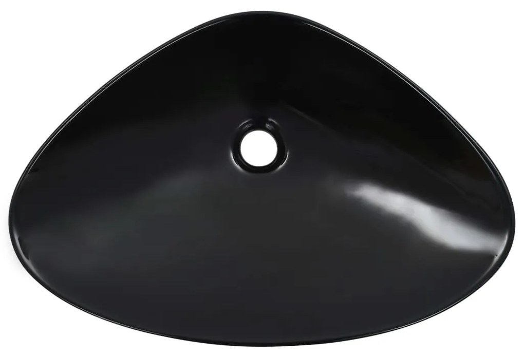 Lavatório 58,5x39x14 cm cerâmica preto