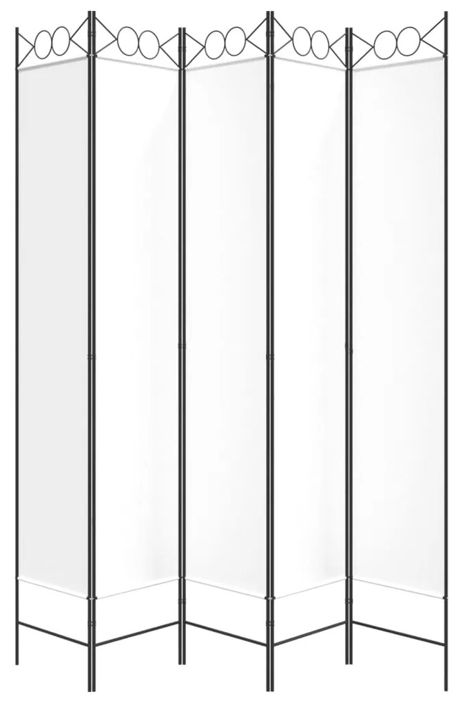 Divisória/biombo com 5 painéis 200x220 cm tecido branco