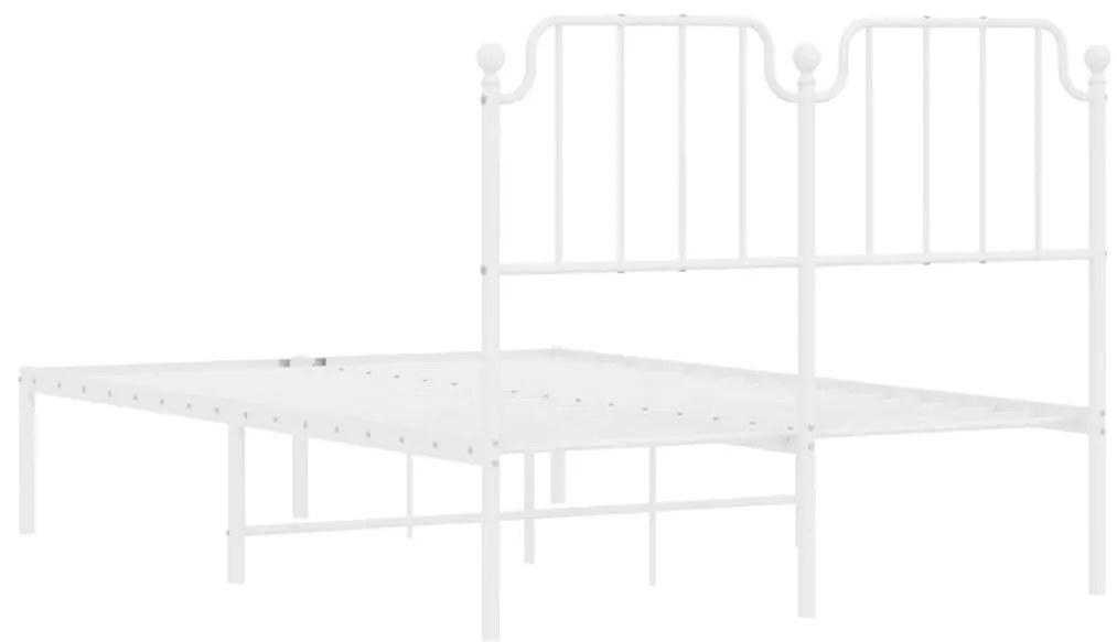 Estrutura de cama com cabeceira 120x200 cm metal branco