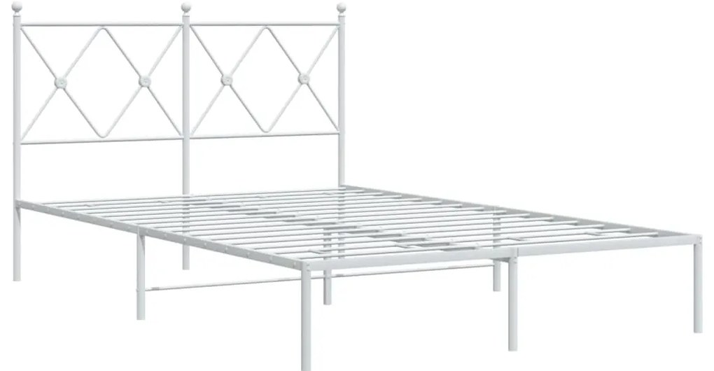 Estrutura de cama com cabeceira 120x200 cm metal branco