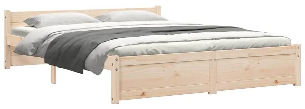 Estrutura de cama sem colchão 140x200 cm madeira maciça