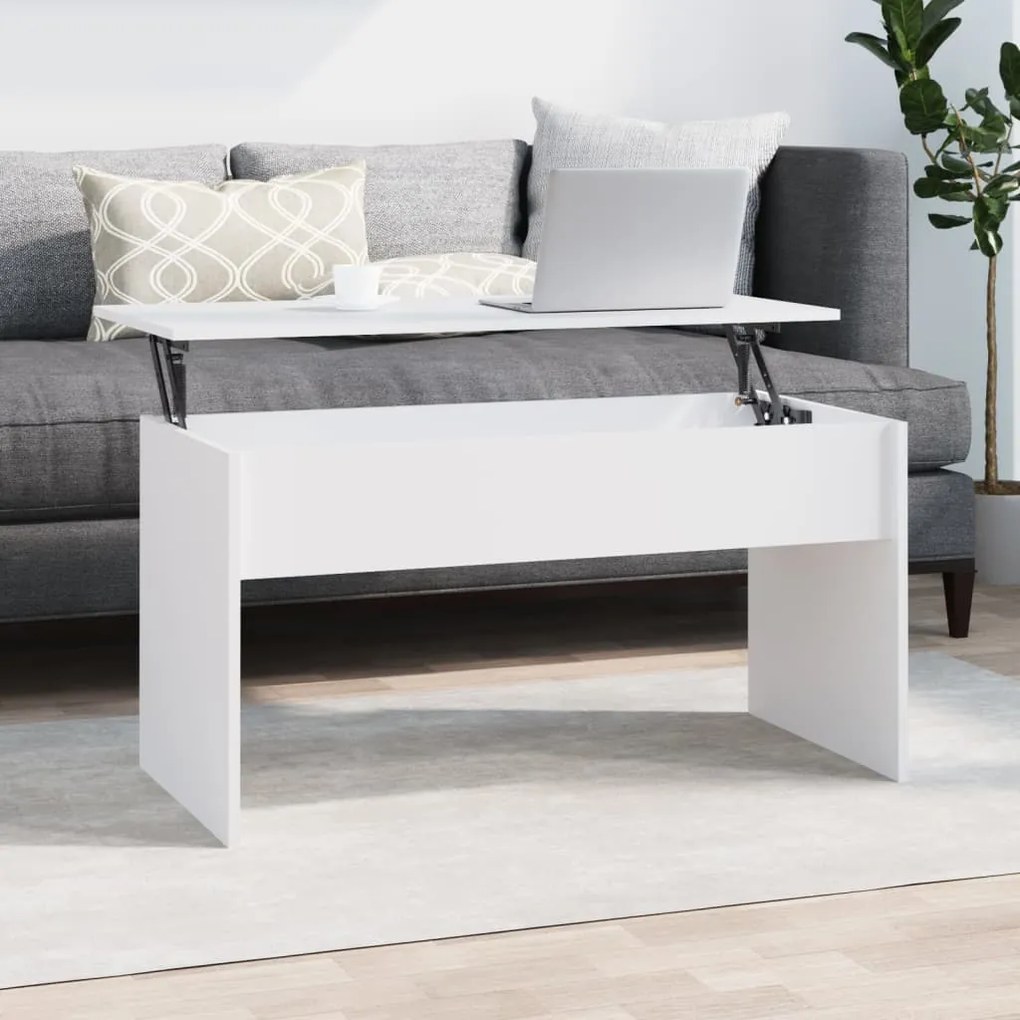 vidaXL Mesa de centro 102x50,5x52,5 cm madeira processada branco