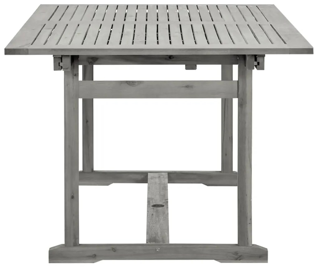 Mesa de jantar p/ jardim (150-200)x100x75 cm acácia maciça
