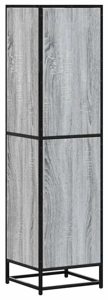 Armário alto 35,5x35x139 cm madeira e metal cinza sonoma