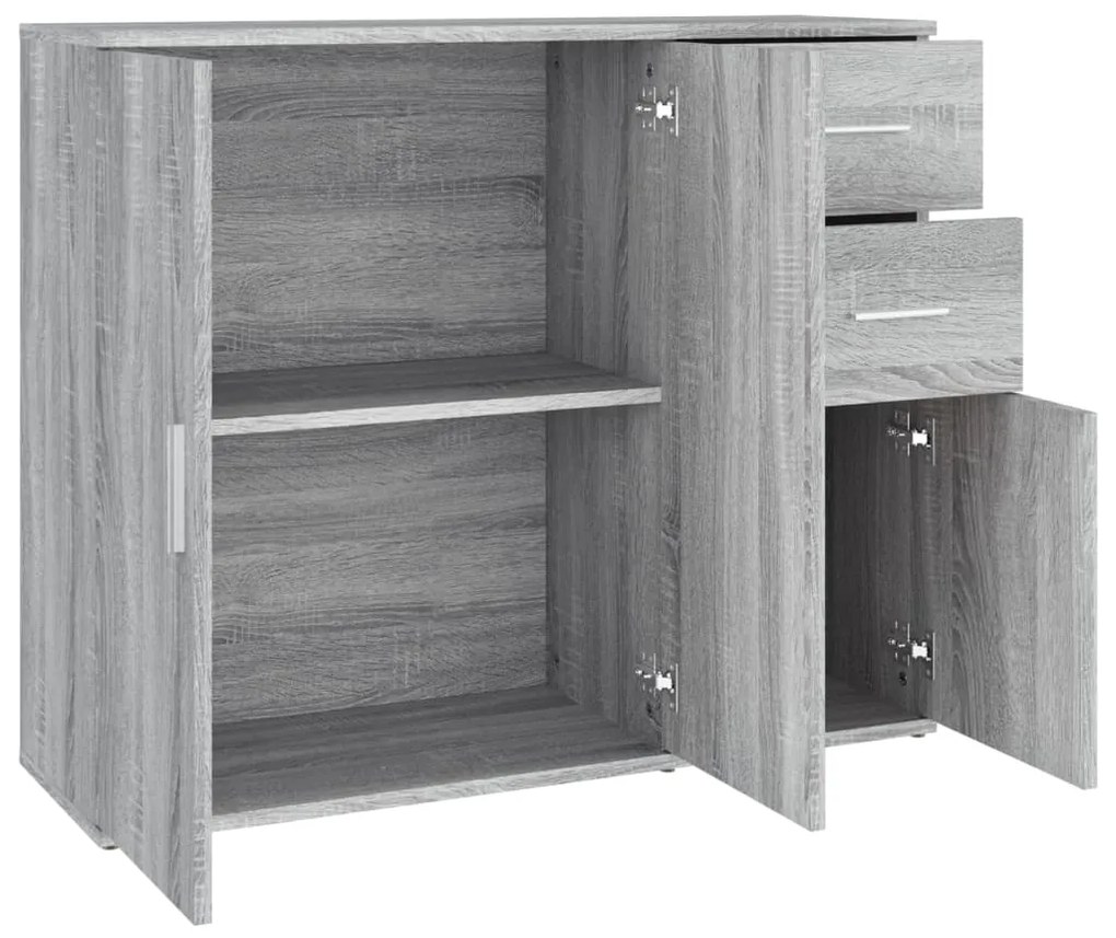 Aparador 91x29,5x75 cm derivados de madeira cinzento sonoma