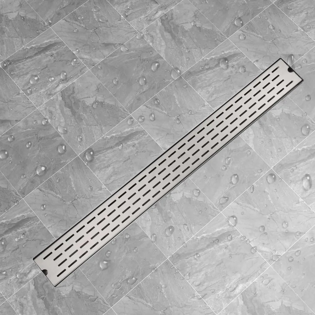 142182 vidaXL Dreno de chuveiro linear linhas 1030x140 mm aço inoxidável